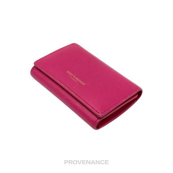🔴 Saint Laurent Paris SLP Key Card Wallet - Pink Leather - Picture 3 of 7